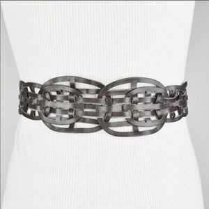 BCBG BROWN WAIST BELT BOHO STYLE FAUX LEATHER L